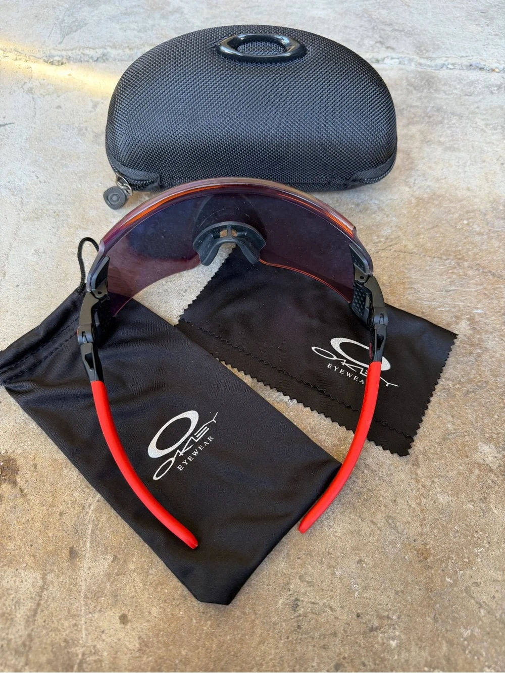 Oakley Kato Sunglasses Red Fire Iridium Prizm Polarized Lens Red Frame